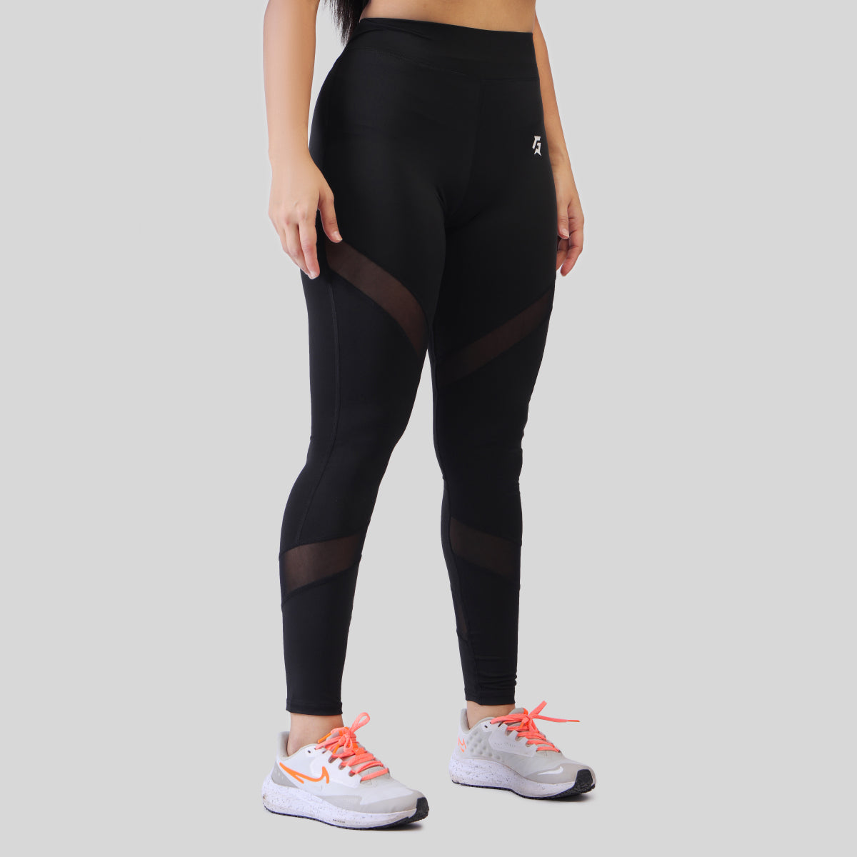 Cross Mesh Leggings (Black)