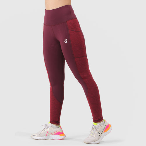 Linear Rise Leggings (Maroon)