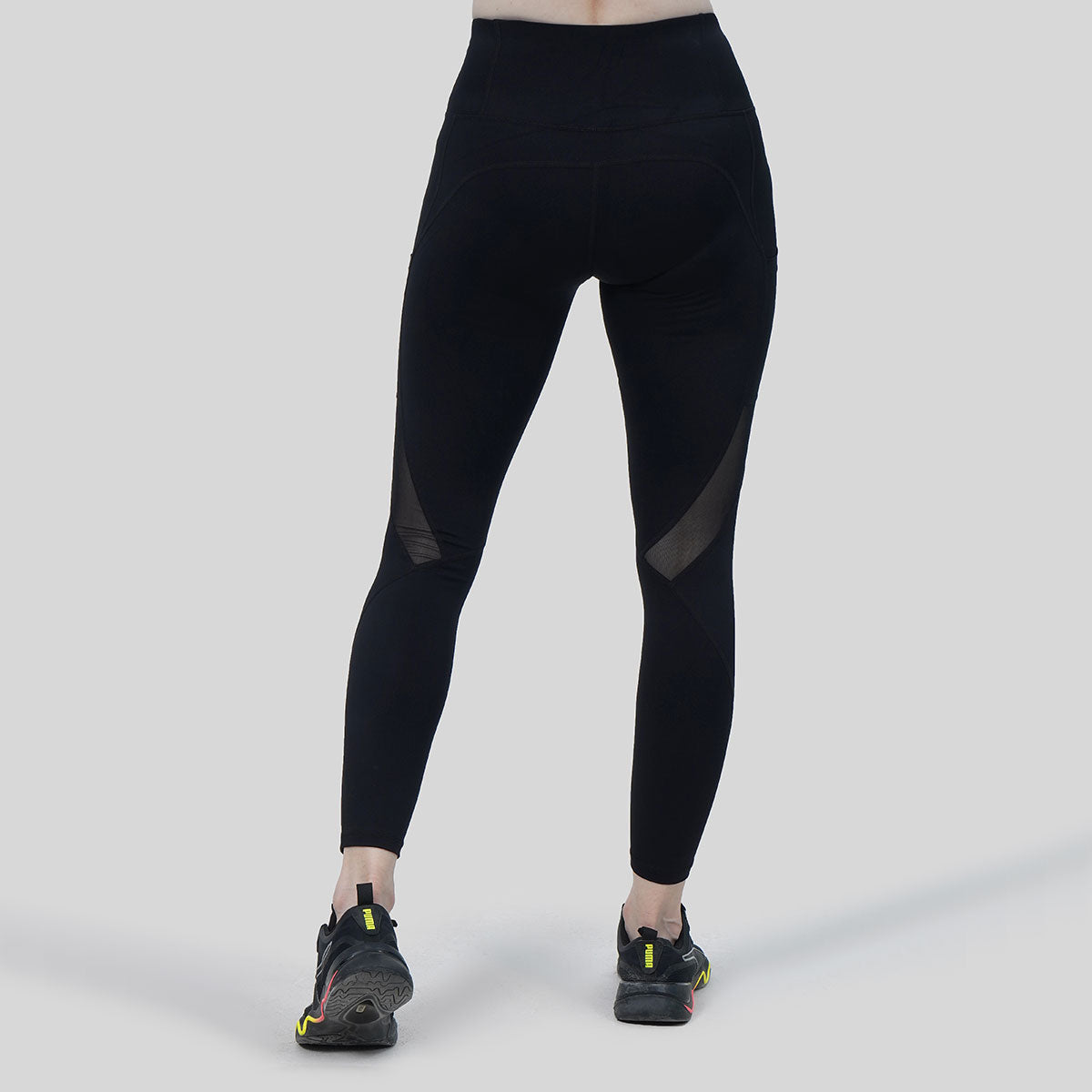 Angles Side Mesh Leggings (Black)