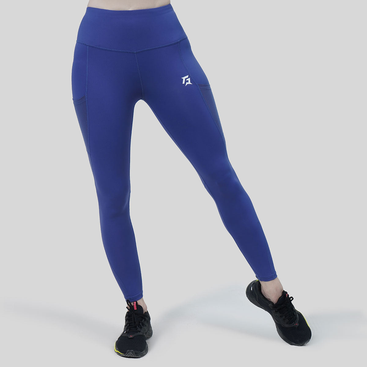 Angles Side Mesh Leggings (Blue)