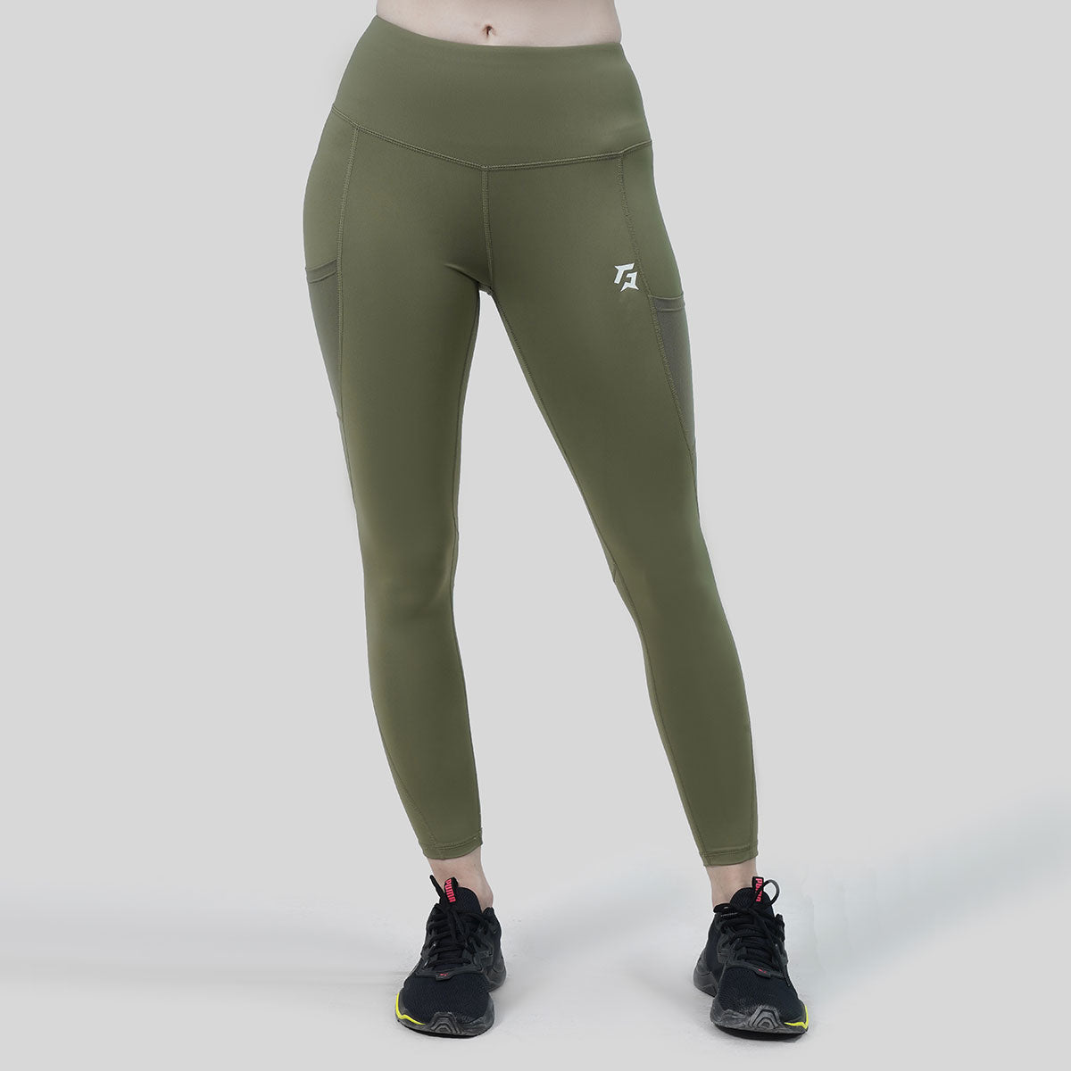 Angles Side Mesh Leggings (Green)