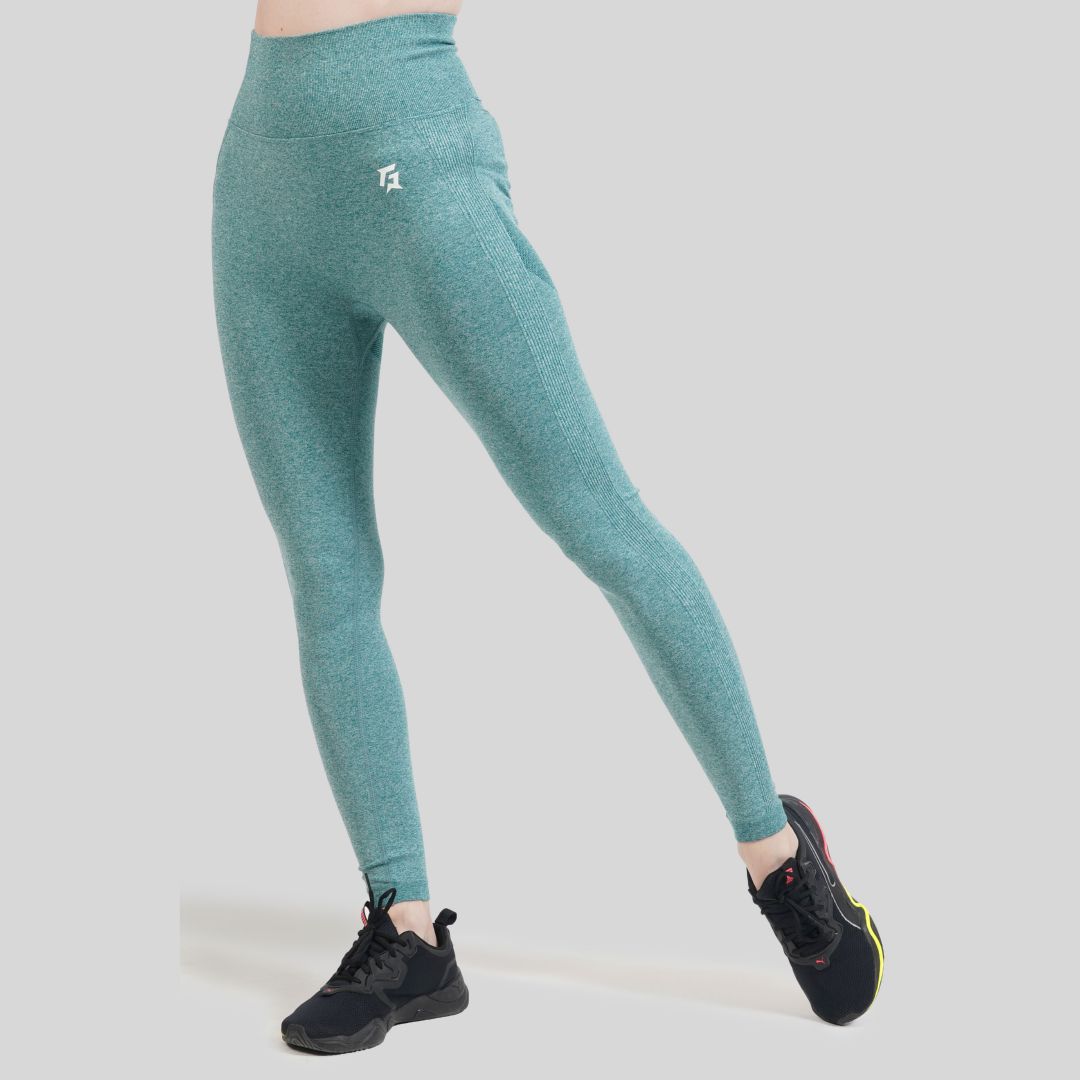 Fitness Ruched Seamless Leggings (Green)