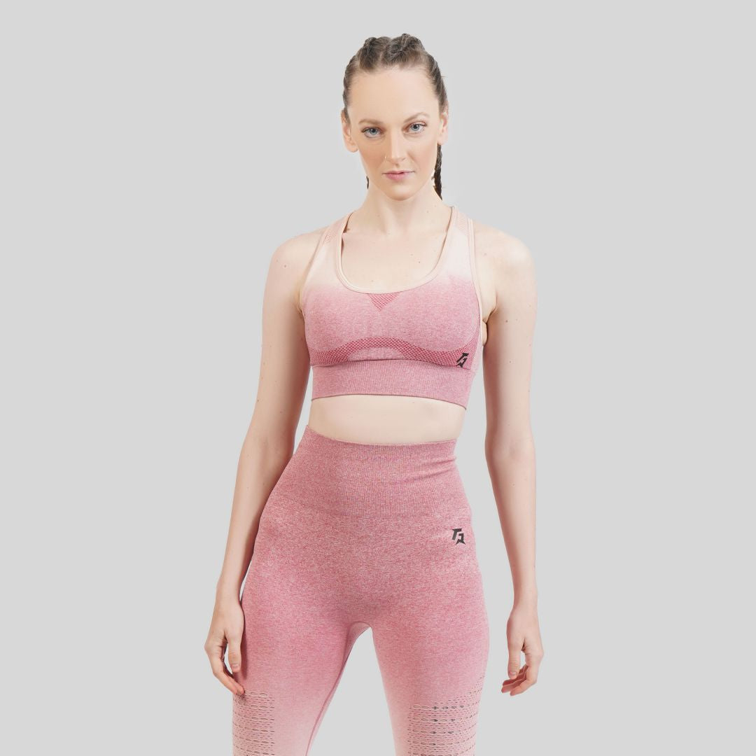 G4 Warrior Seamless Sports Bra (White-Pink)