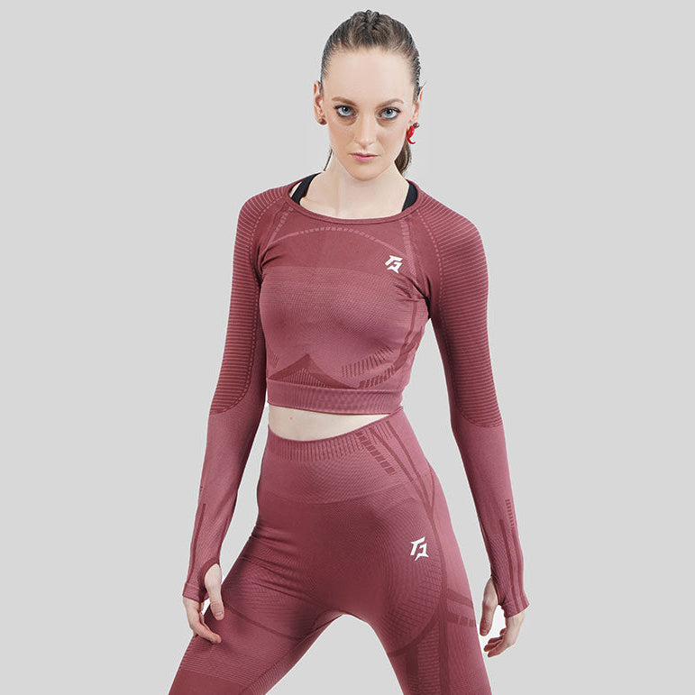 Impulse Seamless Crop Top (Maroon)