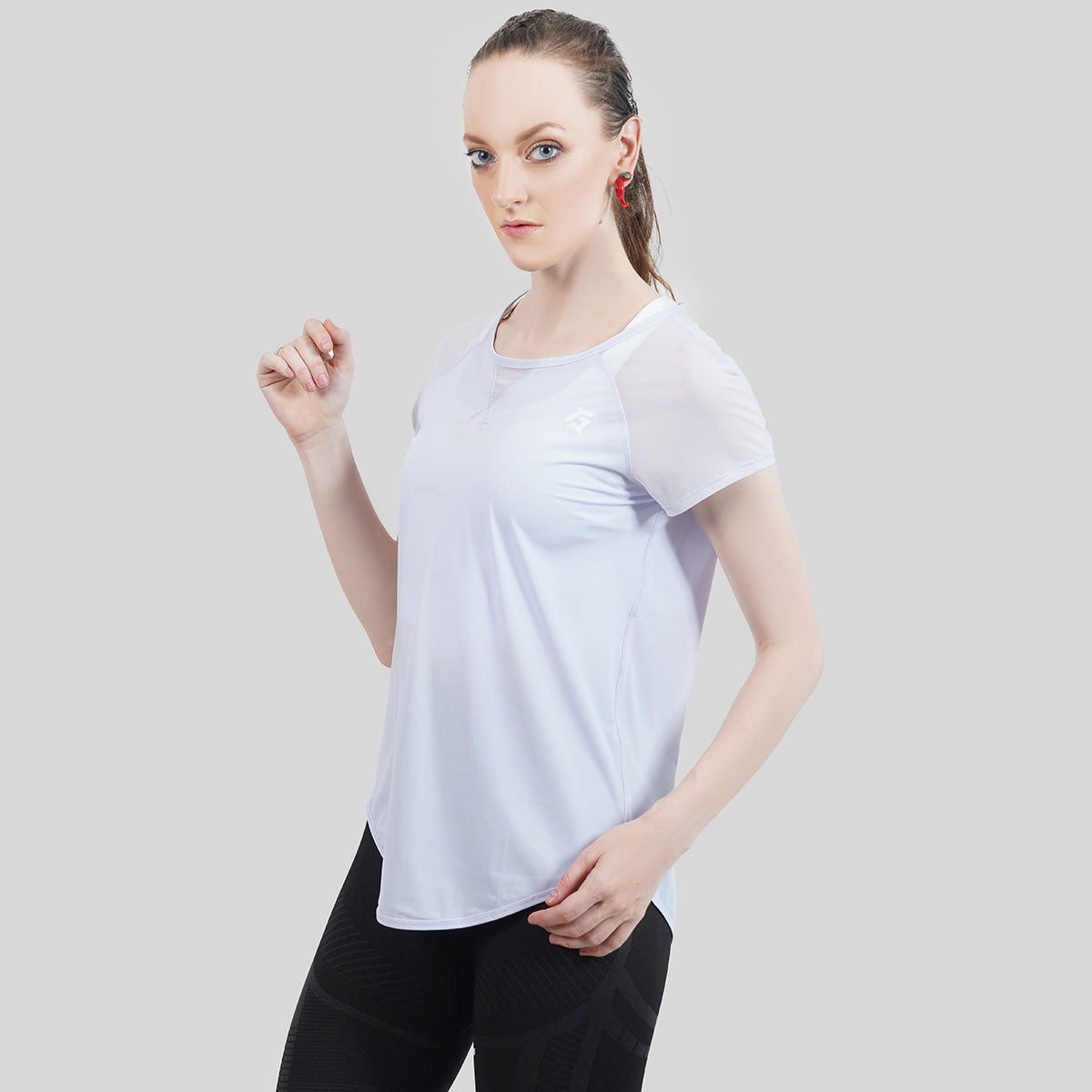 Stretch Net Tee (Light Grey)